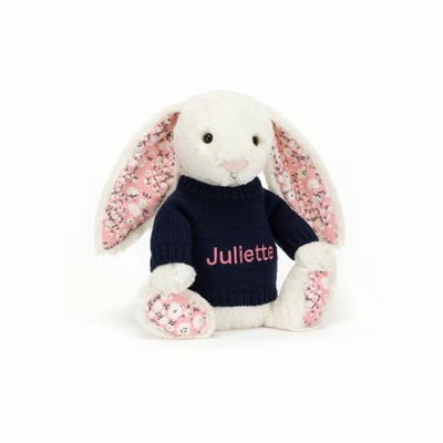 Jellycat Blossom Cherry Conejo with Navy Jumper | BYUW-15728